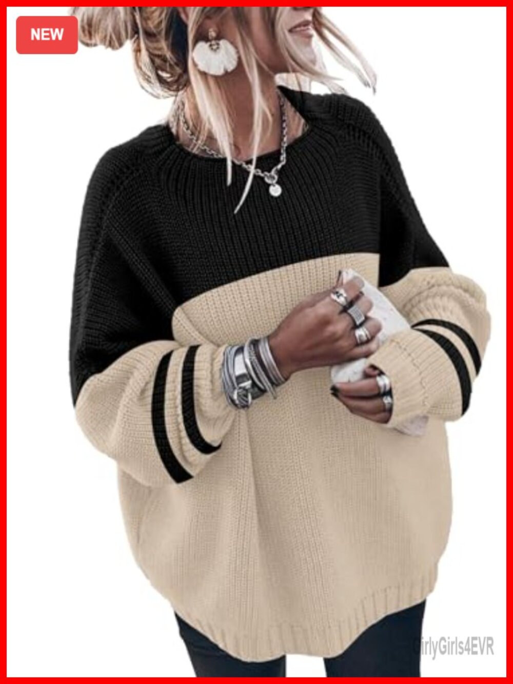 Womens Oversized Chunky Knit Pullover Sweater Mockneck Batwing Sleeve